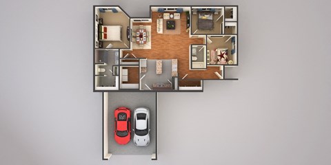 Floor plan for 3 beds, 2 baths, 1550 sqft